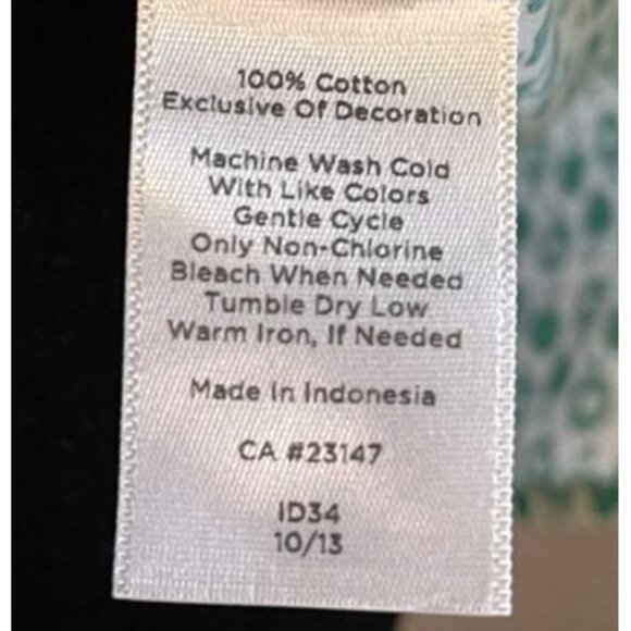 Talbots Sz 8 Green Apple Long Sleeve Button Shirt Novelty Fall Cottagecore Teach - Picture 8 of 12